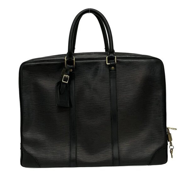 LOUIS VUITTON Porte Documents Voyage M59162 Noir Silver Hardware Epi - BA0939
